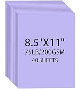 Cardstock 8.5 X 11, 40 Sheets, Light Purple Card Stock, 75lb/ 200gsm Copy Paper, Cardstock Printe...