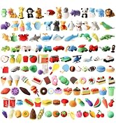 Nicunom 125 Pcs Animal Erasers for Kids, Desk Pets Mini Pencil Erasers Puzzle Eraser Bulk 3D Cute...