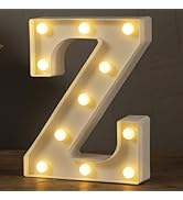 HXWEIYE LED Marquee Letters Lights Sign Z, 26 Alphabet Light Up Letters and Number 0-9 Number War...