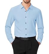 J.VER Men's Dress Shirts Solid Stretch Long Sleeve Formal Tuxedo Shirt Business Casual Button Dow...