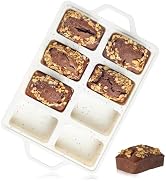 Mini Loaf Pan, Metal Reinforced Silicone Mini Bread Loaf Pan Nonstick Cornbread Pan 8 Cavities Si...