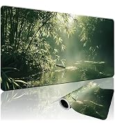 ModrnGld XXXL Gaming Mouse Pad 35.4 x 15.7 Inch, Large Mousepad with Bamboo Forest Design, Water-...