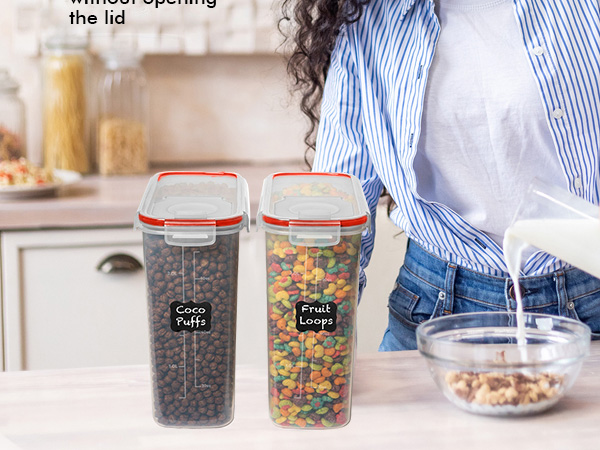 cereal holder, containers for cereal storage, cereal box containers, container with spout lids