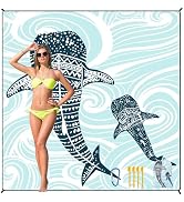 HIHOHO Beach Blanket Waterproof Sandproof Beach Mat 79”x 83” for 1-8 Adults Quick Drying Durable ...