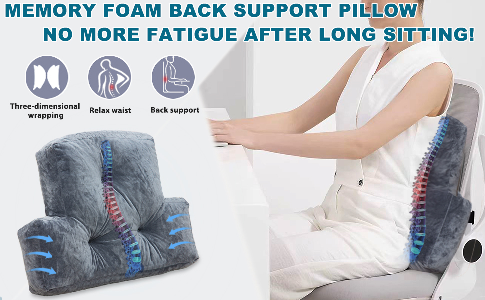 Memory foam back support pillow provides excellent support for you