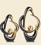 XMGZQ 2PCS Home Decor Accent Ceramic Statue Abstract Sculptures Centerpieces Mid Century Modern D...
