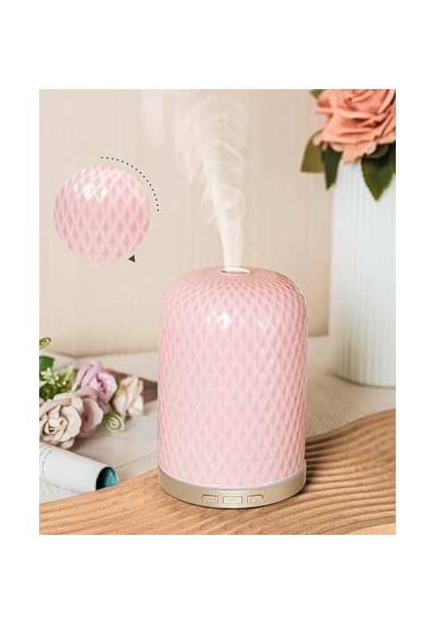 Essential Oil Diffuser - 2.4MHz Ultrasonic Ceramic Diffuser with Pulse/Continuous Mist & Night Li...