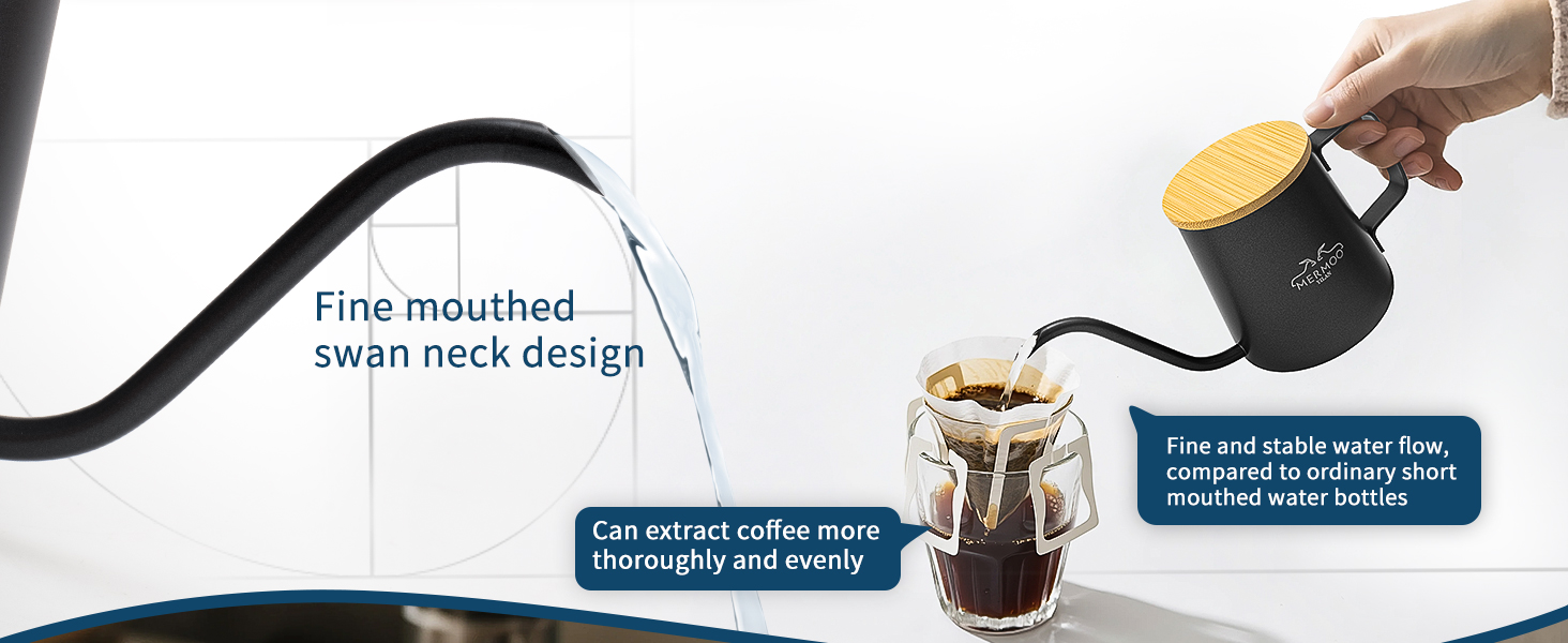 swan neck kettle, can extract coffee more thoroughly and evenly