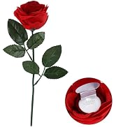 1pcs Engagement Ring Box, Wedding Ring Boxes for Proposal Romantic Rose with Stem Personalized Ri...