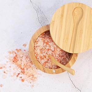 salt container with scoop for bathroom