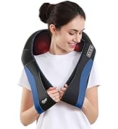 Careboda Back Neck Shoulder Massager with Heat, Shiatsu Electric Deep Tissue 3D Kneading Massager...