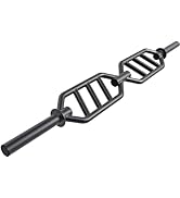 Kipika Barbell Olympic Trap Bar, Hex Bar, Shrug Bar, Deadlift Bar with Folding Handles - Multi-Gr...