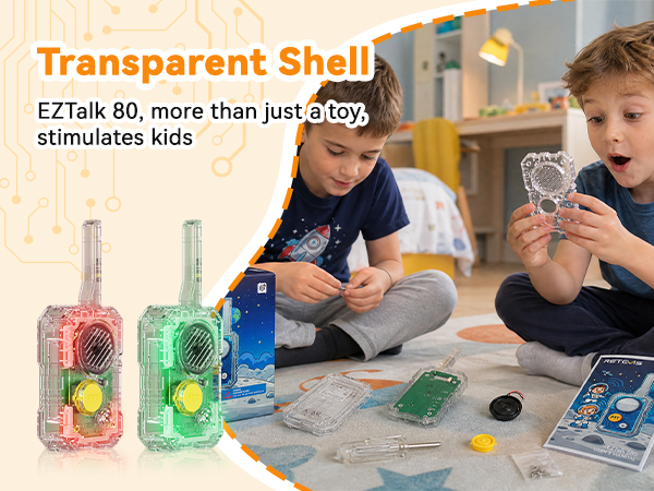 walkie talkies kids 8 year old boy birthday gift electronic experiment kits for kids radio stem kit