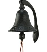 YukaBa Cast Iron Logan Dinner Bell with Bracket Dinner Bell - Feel The Vibe of Traditional Family...