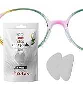 Setex Gecko Grip 0.6mm Anti Slip Eyeglass Nose Pads for Kids (5 Clear Pair) USA Made, Innovative ...