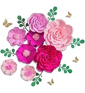 Letjolt Giant Paper Flowers Wedding Backdrop Photo Wall Decor Handcrafted Rose for Baby Shower Bi...