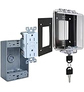 PILISPARK Universal Weatherproof Electrical Outlet Cover Kit with Lock,Outlet Waterproof Cover Bo...