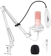 MAONO USB Microphone, 192kHz/24bit Plug & Play PC Computer Podcast Condenser Cardioid Metal Mic K...