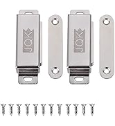 JQK Magnetic Door Catch, Stainless Steel Cabinet Magnet Closet Catches 2 Pack, 1.2mm Thickness 45...