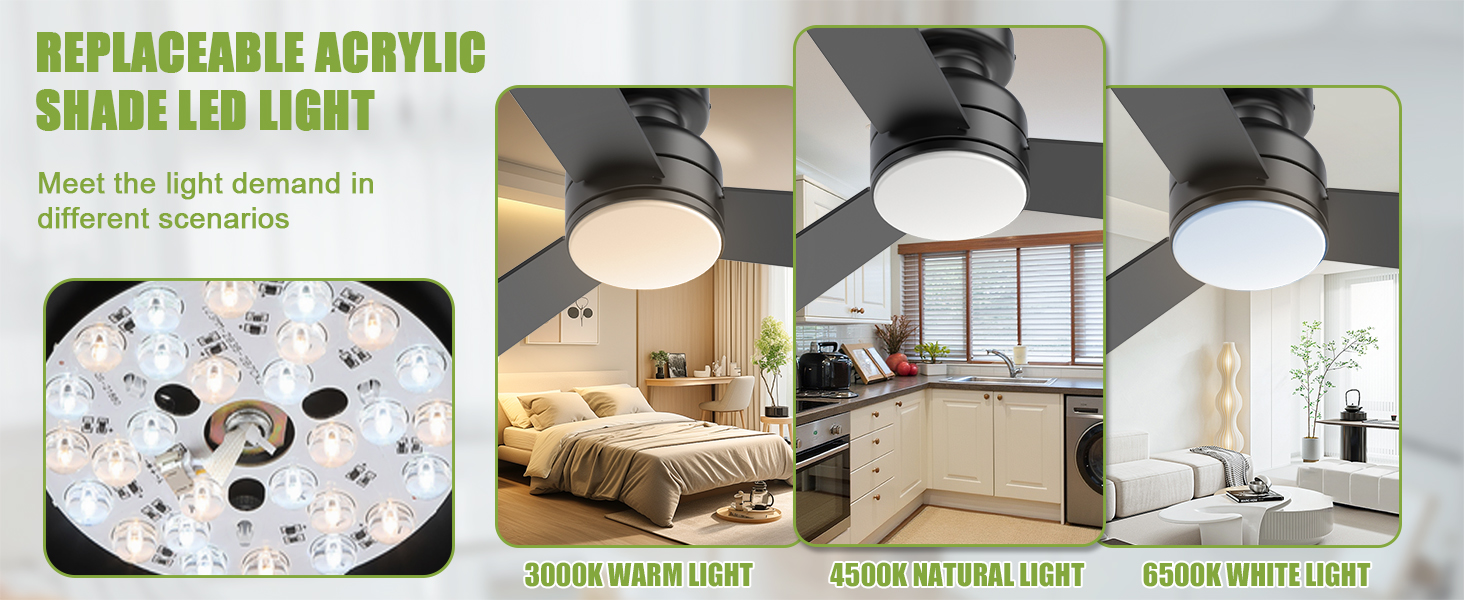 Ceiling Fans with Lights and Remote Control,