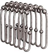 AmazerBath Shower Curtain Hooks, Bronze Metal Shower Curtain Rings Rust Proof, Double Sided Showe...