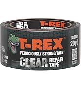 T-Rex Ferociously Strong Clear Repair Tape - Tears Easily by Hand - 1.88 Inch x 20 Yard Crystal C...