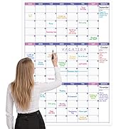 Large Dry Erase Calendar for Wall - Undated 3 Month Wall Calendar, 27.7