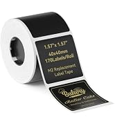 NIIMBOT Black Labels 40x40mm(1.57'' x 1.57''), for M2/M3 Label Maker, Suitable for Essential Oils...
