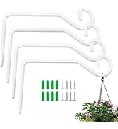Ticway 4 Pack Forged Straight Hook ,Wall Hooks for Hanging Plants, Outdoor Fence Hooks for Bird F...