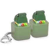 FunisFun Croaking Frog Keyboard Fidget Toy Keychain, Rechargeable Frog Fidget Clicker with LED Li...