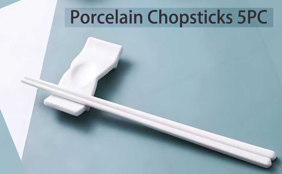 Porcelain Chopsticks Set of 5 Pairs Reusable Bone Ceramic Chopsticks