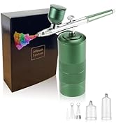 Dual Action Airbrush with Compressor, 40PSI Portable Cordless Airbrush Gun Set, Auto-Stop Handhel...