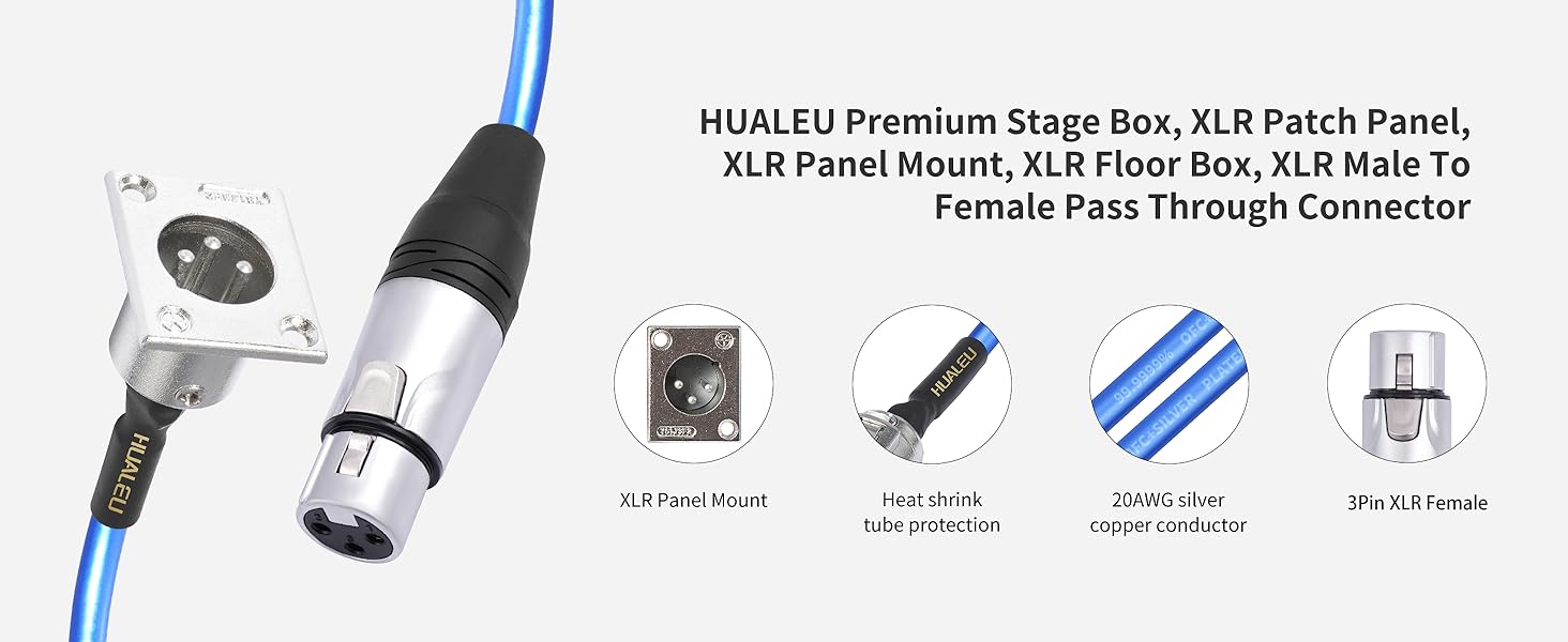 2Feet XLR Pass Through Cable