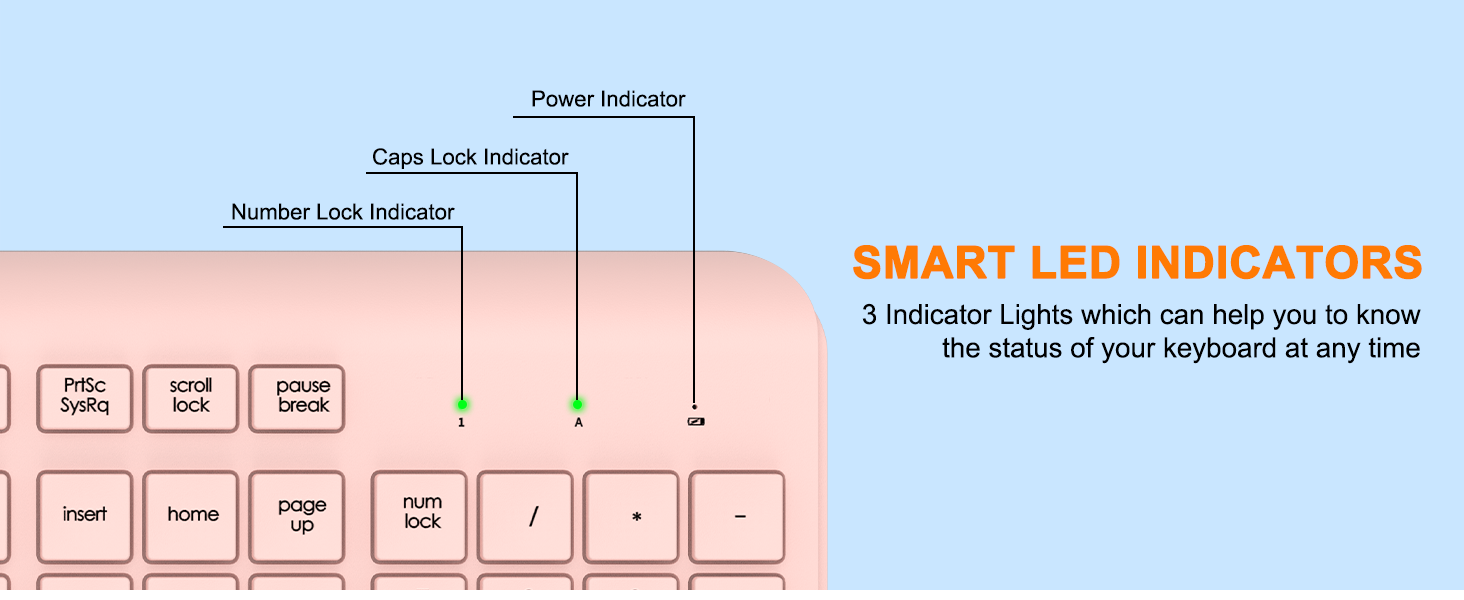 Wireless Keyboard and Mouse Combo Full Size Silent Ergonomic Keyboard Mouse Cordless Mouse Keyboard