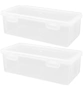 Luxshiny Bread Storage Bin 2Pcs Bread Box Kitchen Toast Box Airtight s Plastic Loaf Cake Keeper C...