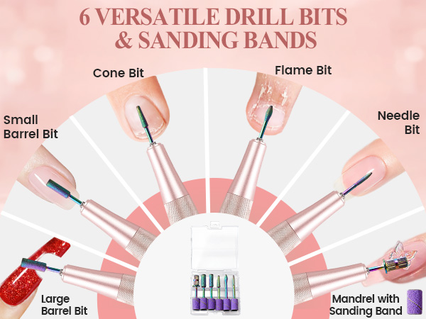 6 versatile nail bits & sanding bands