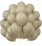 Beige Balloons Double Stuffed, 50 Pack 10Inch Nude Tan Brown Party Balloons, Neutral Apricot Late...