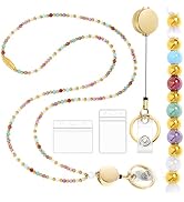 Toykee Lanyards for Id Badges and Keys for Women Teacher - Colorful Beaded Card Holders