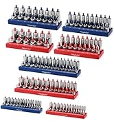 Mayouko 8PCS 1/4", 3/8", 1/2"Drive SAE & Metric ABS Socket Oganizer Set, Total 176 Posts, Deep & ...