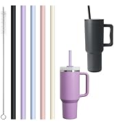 Diumepo Silicone Straw Replacement for Stanley/Simple Modern/Meoky 30 oz 40 oz Tumbler, 5 Pack Re...