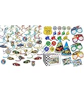 HonuGoGo Race Car Hanging Swirl Decorations with Party Favors Supplies, Ceiling Streamers Kit wit...