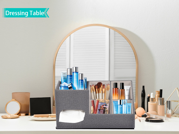 Square Tissue Box Cover with Storage Tray