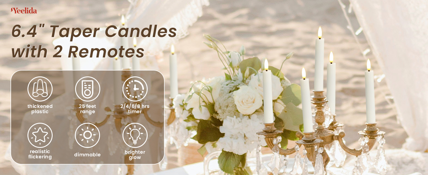 flameless taper candles