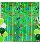 Thicken Dinosaur Party Backdrop 2 Pack 3.3 x 7.05 FT, Dinosaur Foil Fringe Curtains Photo Backdro...