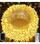 Ollny Christmas Lights Outdoor 800LED 262FT, Warm White Plug in Fairy Light with Remote, 8 Modes ...