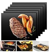 UBeesize Grill Mats for Outdoor Grill Set of 6 - Heavy Duty Non-Stick BBQ Grilling Mat & Oven Lin...
