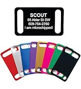 GoTags Slide-on Dog Tags, Silent Collar Tags for Dog and Cat Collars, Custom Engraved and Persona...