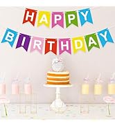 Pre-Strung Happy Birthday Banner,Birthday Party Decorations Sigh for Birthday Decor,Backdrop Birt...