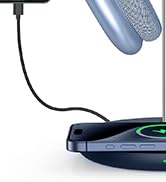 Miroddi Headphone Stand with Wireless Charger, Independent USB Charging Port, 5 in 1 Charging Sta...