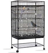 Daoeny Bird Cage Seed Catcher, Large Bird Cage Cover, Adjustable Soft Airy Nylon Mesh Net, Birdca...